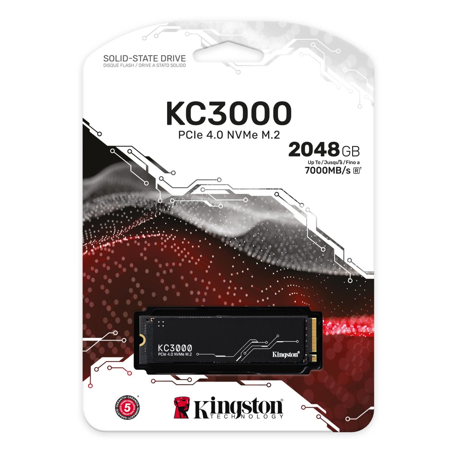 SKC3000D/2048G - SSD Kingston KC3000 2Tb M.2 2280 NVMe PCIe 4.0 3D TLC Lectura 7000 Mb/s Escritura 7000 Mb/s PC/Notebook (SKC3000D/2048G)