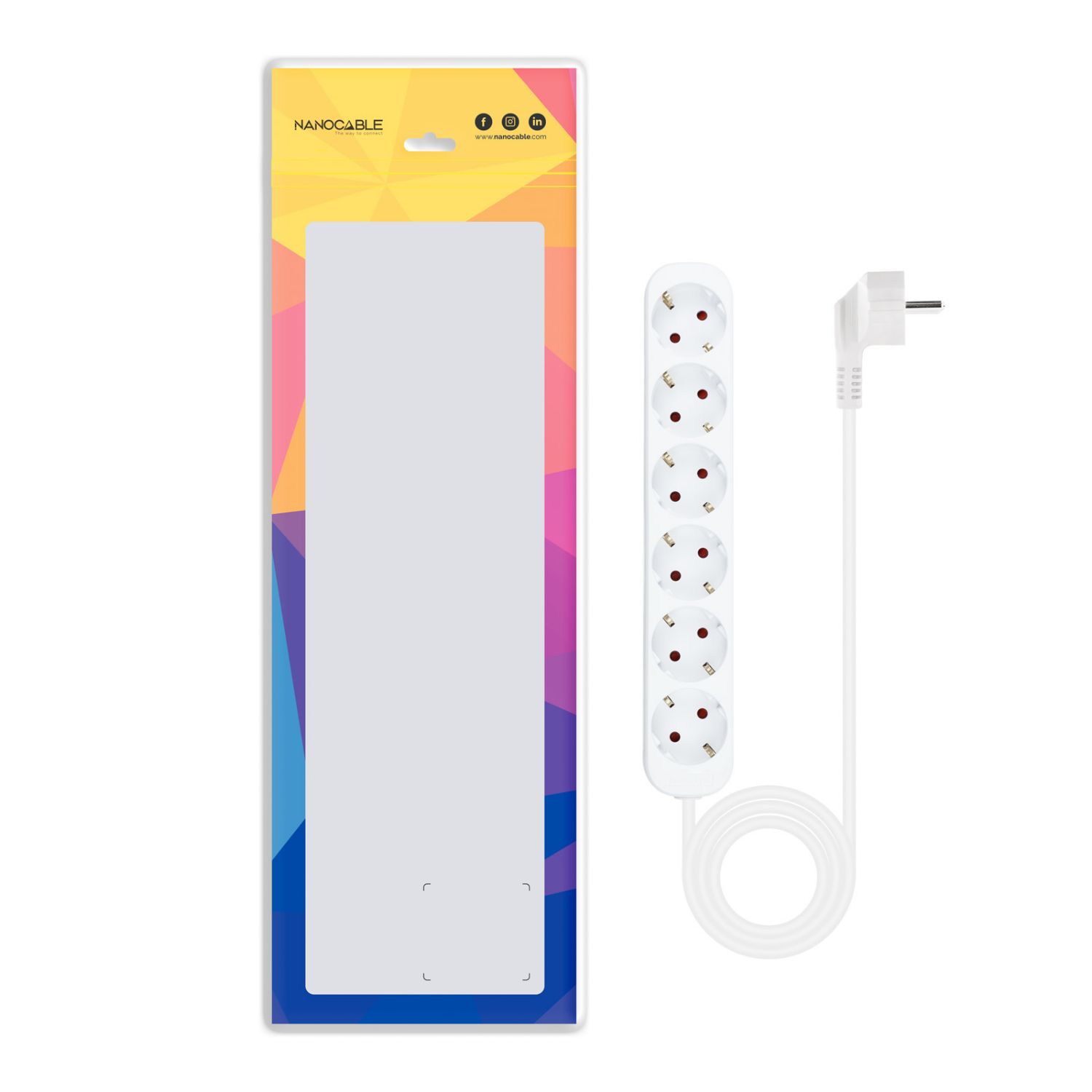 10.37.0006-NS - Regleta Nanocable 6xSchuko Cable 1.4m Blanca (10.37.0006-NS)