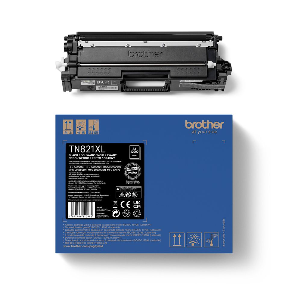TN821XLBK - Toner BROTHER XL Negro 12000 Pginas (TN821XLBK)