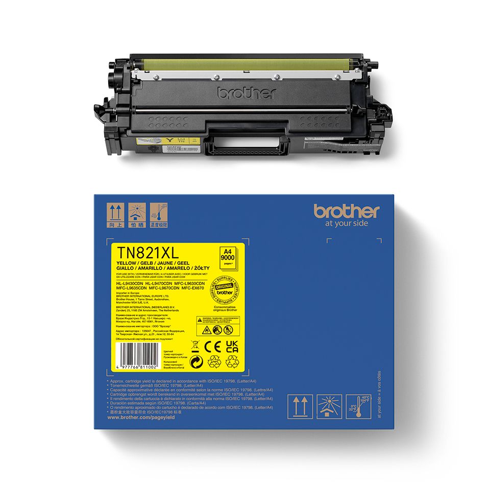 TN821XLY - Toner BROTHER XL Amarillo 9000 Pginas (TN821XLY)