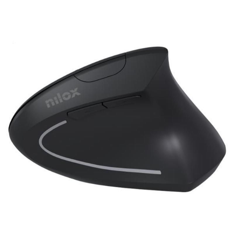 NXMOWI3014 - Ratn Vertical NILOX Wireless 1600dpi 6 Botones Negro (NXMOWI3014)
