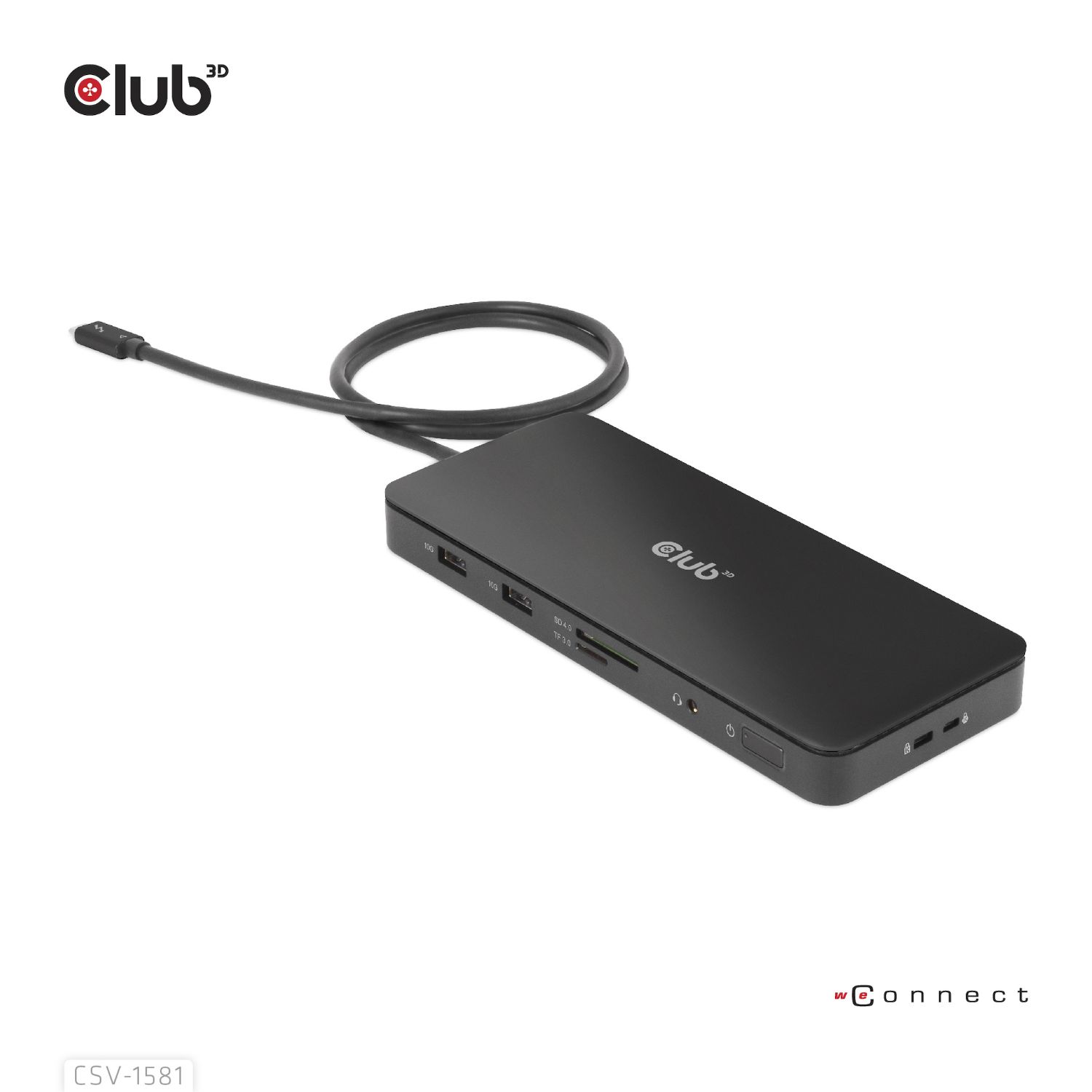 CSV-1581 - Docking Station Club 3D 11en1 Thunderbolt 4 a 1xUSB 4.0/3xUSB-A 2.0/3xUSB-A 3.1/1xSD/1xTF/1xRJ45 GbE/1x3.5mm Negro (CSV-1581)