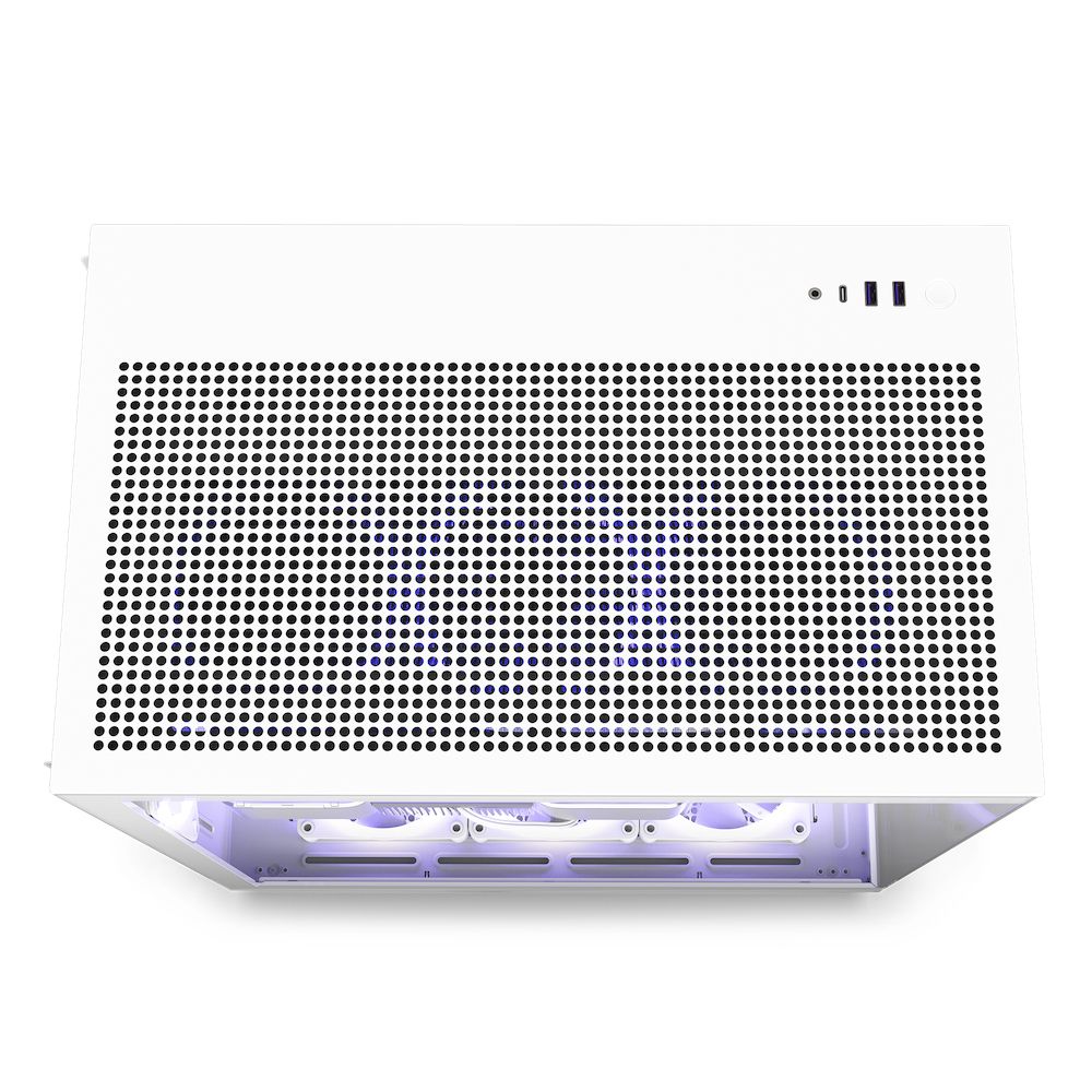 CM-H91FW-01 - Caja NZXT H9 Flow Panel Lateral de Cristal Templado RGB 2xUSB-A 3.0 1xUSB-C 3.1 ATX mATX Mini-ITX Blanca (CM-H91FW-01)