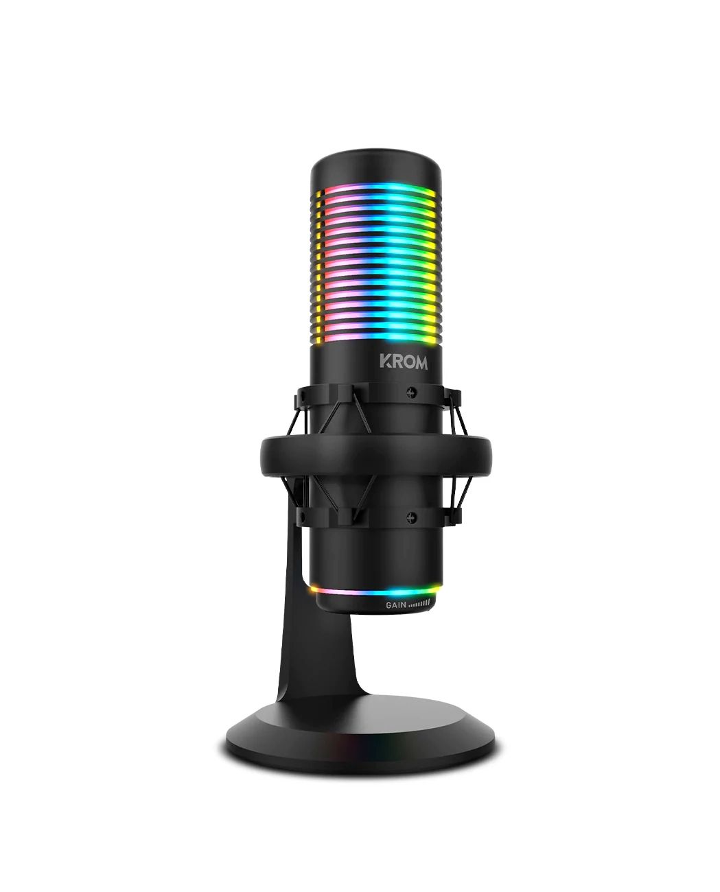 NXKROMKAZE - Micrfono Streaming Krom Kaze RGB USB-C 3.5mm para PC Metal Negro (NXKROMKAZE)