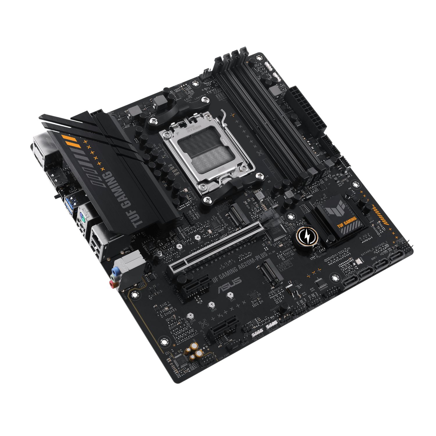 90MB1EZ0-M0EAY0 - Placa base ASUS TUF GAMING A620M-PLUS: (AM5) 4DDR5 M.2 SATA3 PCIe USB 2.0 USB-A 3.0 HDMI DP RJ45 PS/2 7.1 mATX Gigabit Ethernet 2.5