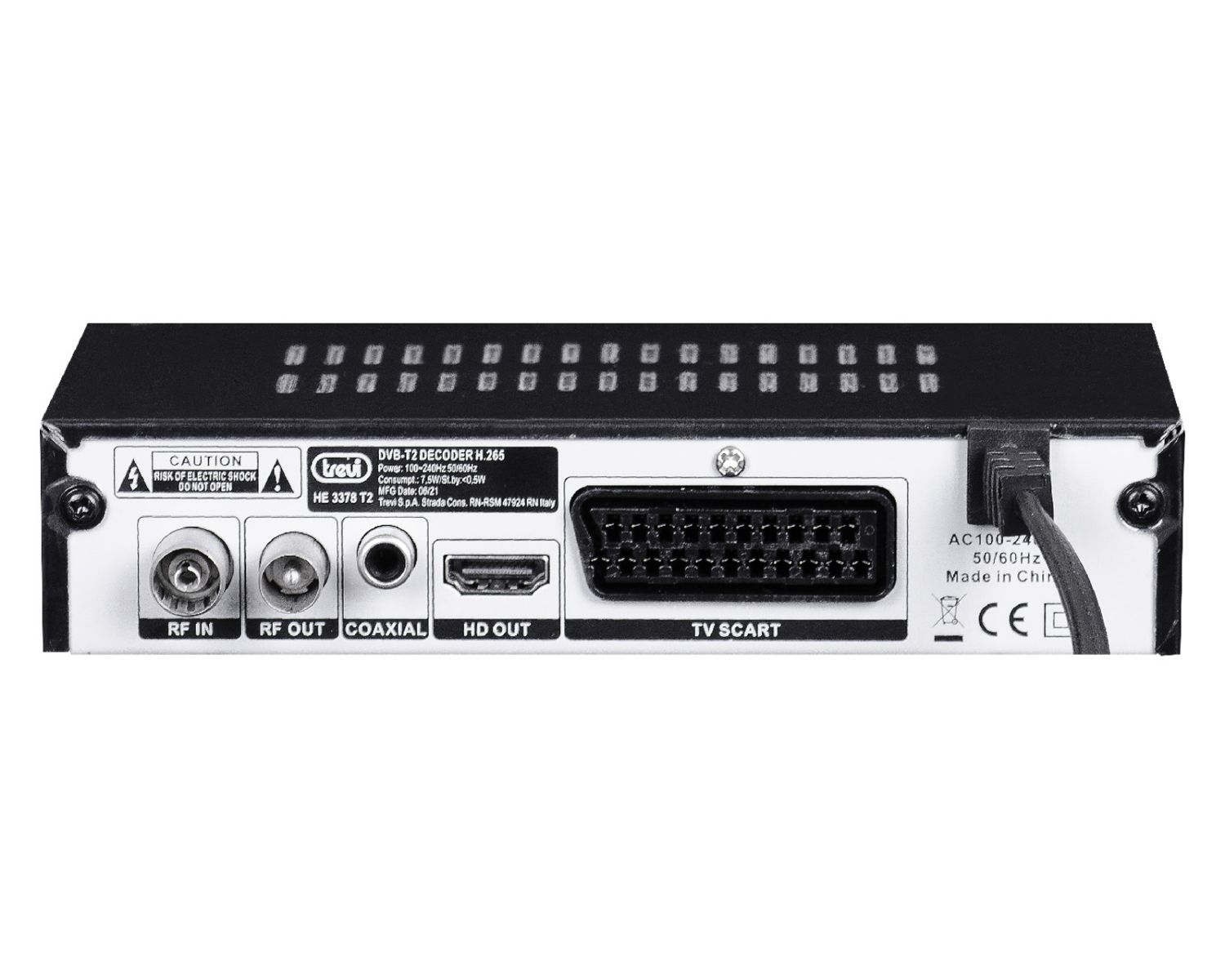 03378T2 - Decodificador Trevi DVB-T2 HD 4:3 16:9 FHD USB 2.0 HDMI Negro (03378T2)