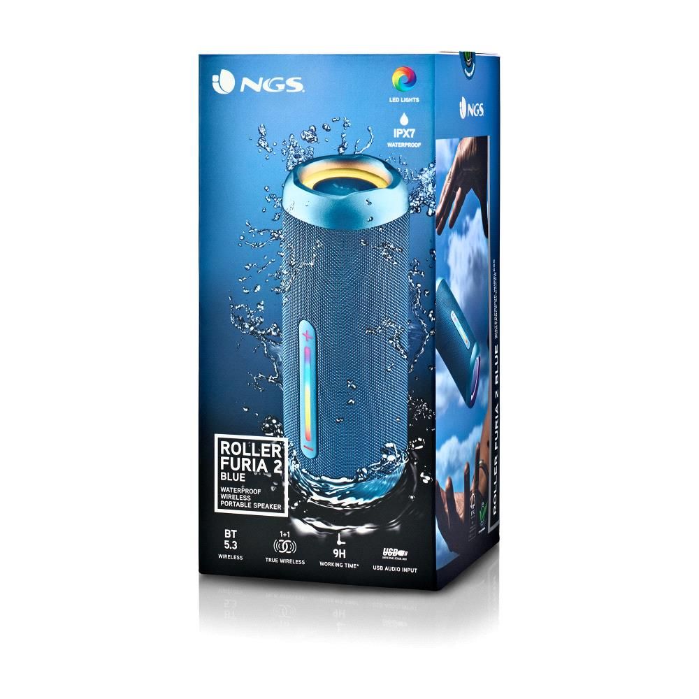 ROLLERFURIA2BLUE - Altavoz Porttil NGS Roller Furia 2 30W Bluetooth 5.3 USB-A/C 3.5mm Azul (ROLLERFURIA2BLUE)