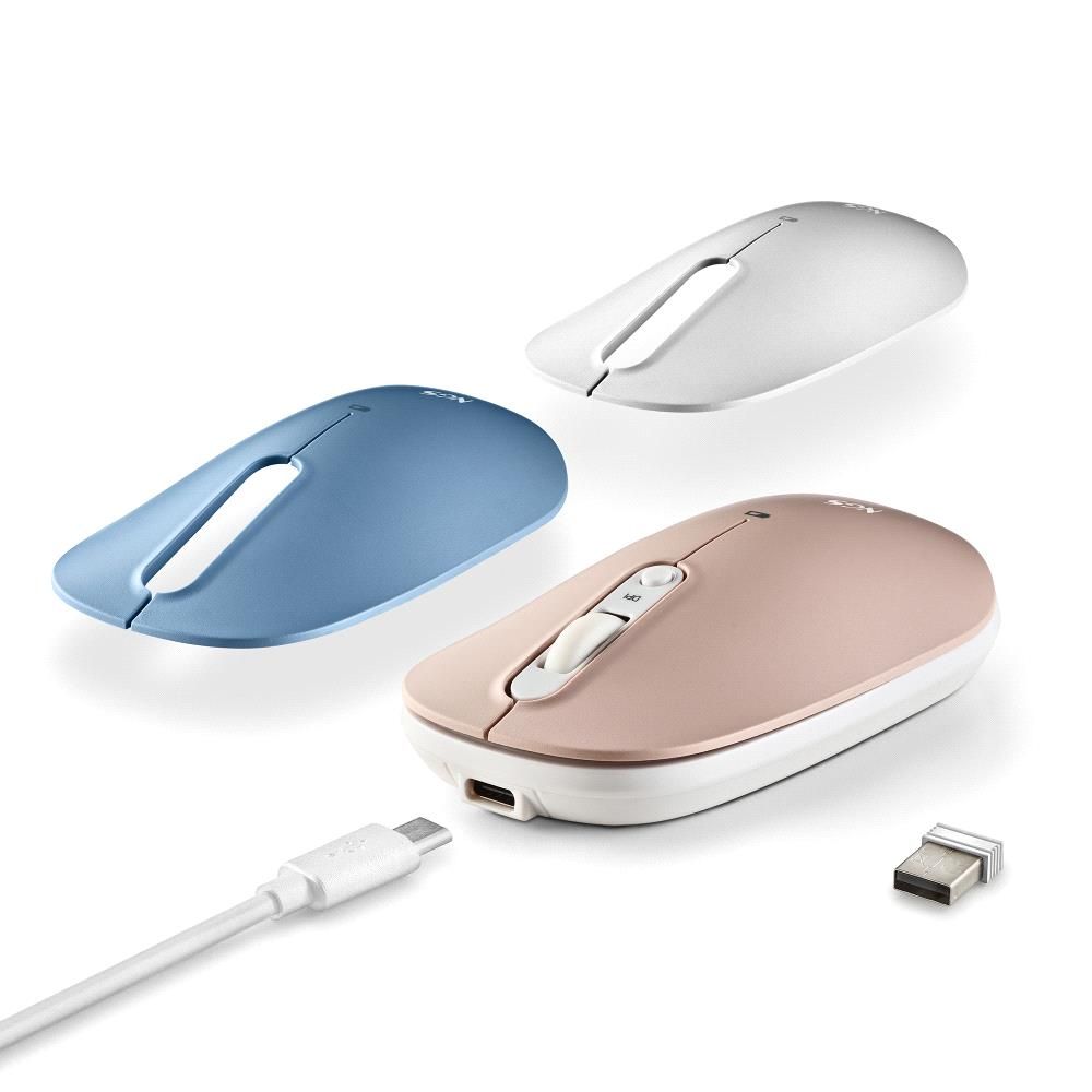 SHELL-RB - Ratn NGS Shell RF 2.4GHz/Bluetooth 5.0 Silencioso Recargable 1000/1200/1600dpi 3 Carcasas Azul/Blanco/Rosa (SHELL-RB)