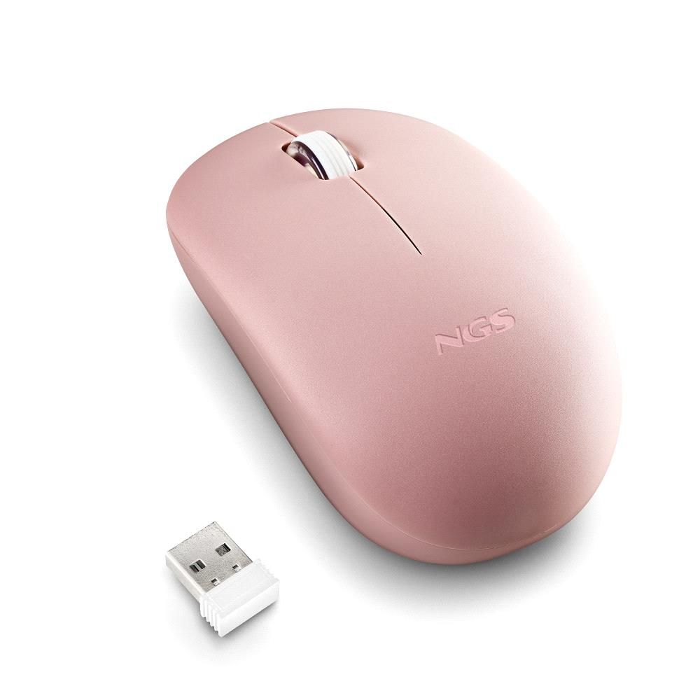 FOGPROPINK - Ratn NGS FOG Pro Ergonmico ptico Ambidextro RF Wireless 2.4GHz 1000dpi 2 Botones Rosa (FOGPROPINK)