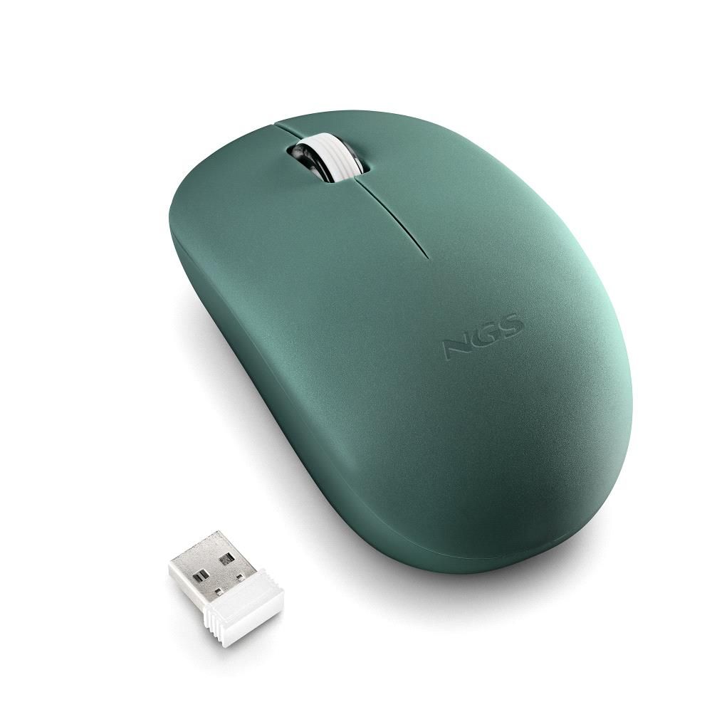 FOGPROGREEN - Ratn NGS FOG Pro Ergonmico ptico Ambidextro RF Wireless 2.4GHz 1000dpi 2 Botones Verde (FOGPROGREEN)
