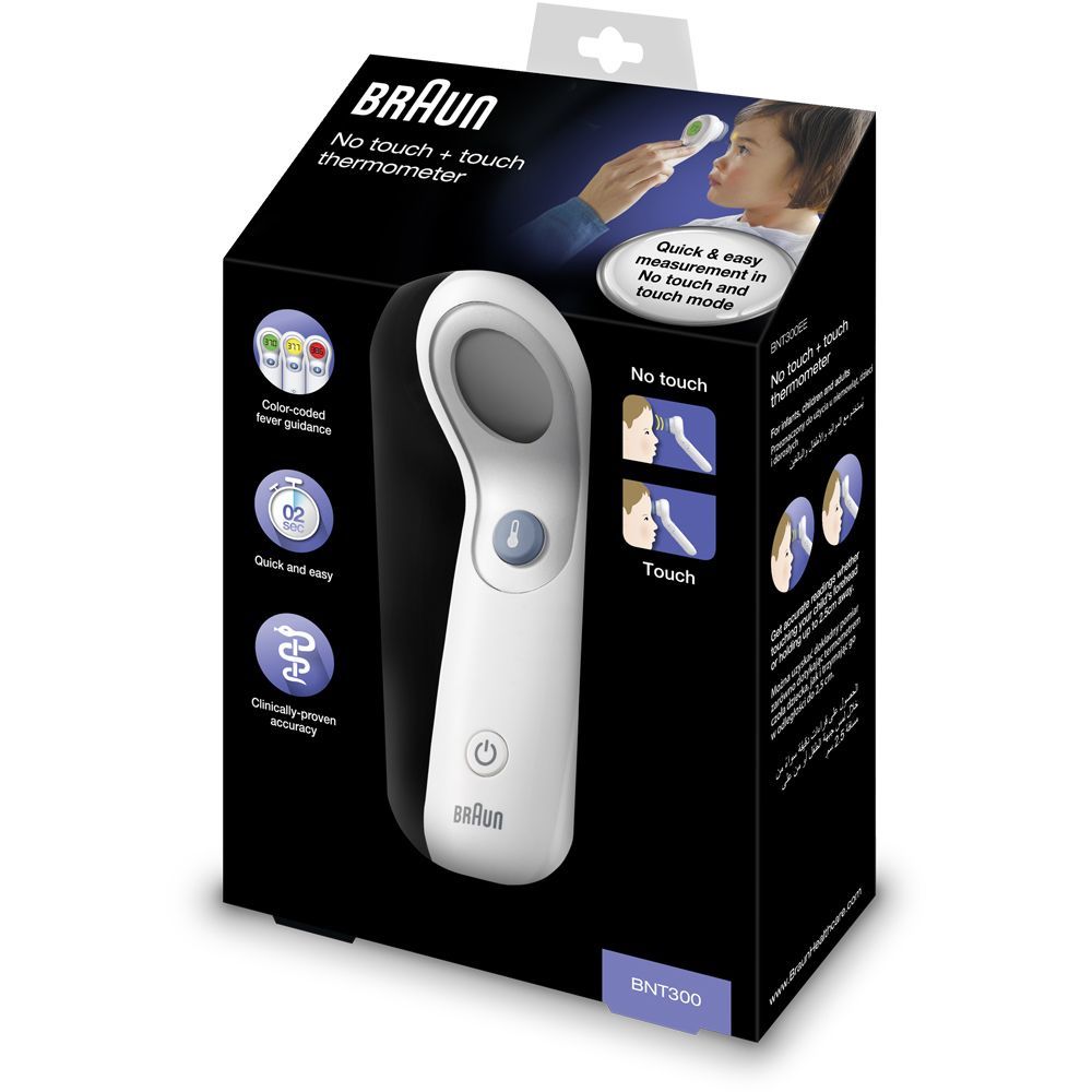 BNT300WE - Termmetro Infrarrojo Braun Silencioso Con/Sin Contacto 2 Segundos Blanco (BNT300WE)