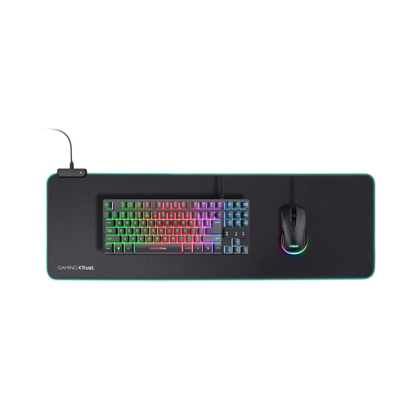 23395 - Alfombrilla Gaming Trust GXT 764 Glide-Flex XXL RGB 30x93cm Negra (23395)
