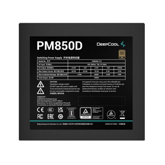 R-PM850D-FA0B-EU - Fuente DeepCool PM850D ATX 850W 80+ Gold (R-PM850D-FA0B-EU)