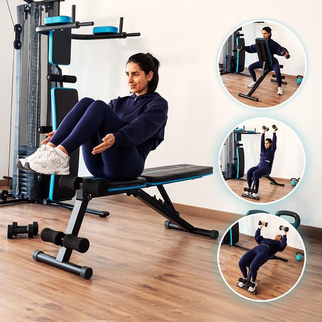 07188 - Banco de musculacin CECOTEC Drumfit SetUp 7000, para pesas acolchado, plegable, ajustable en 7 niveles y reclinable 180(07188)