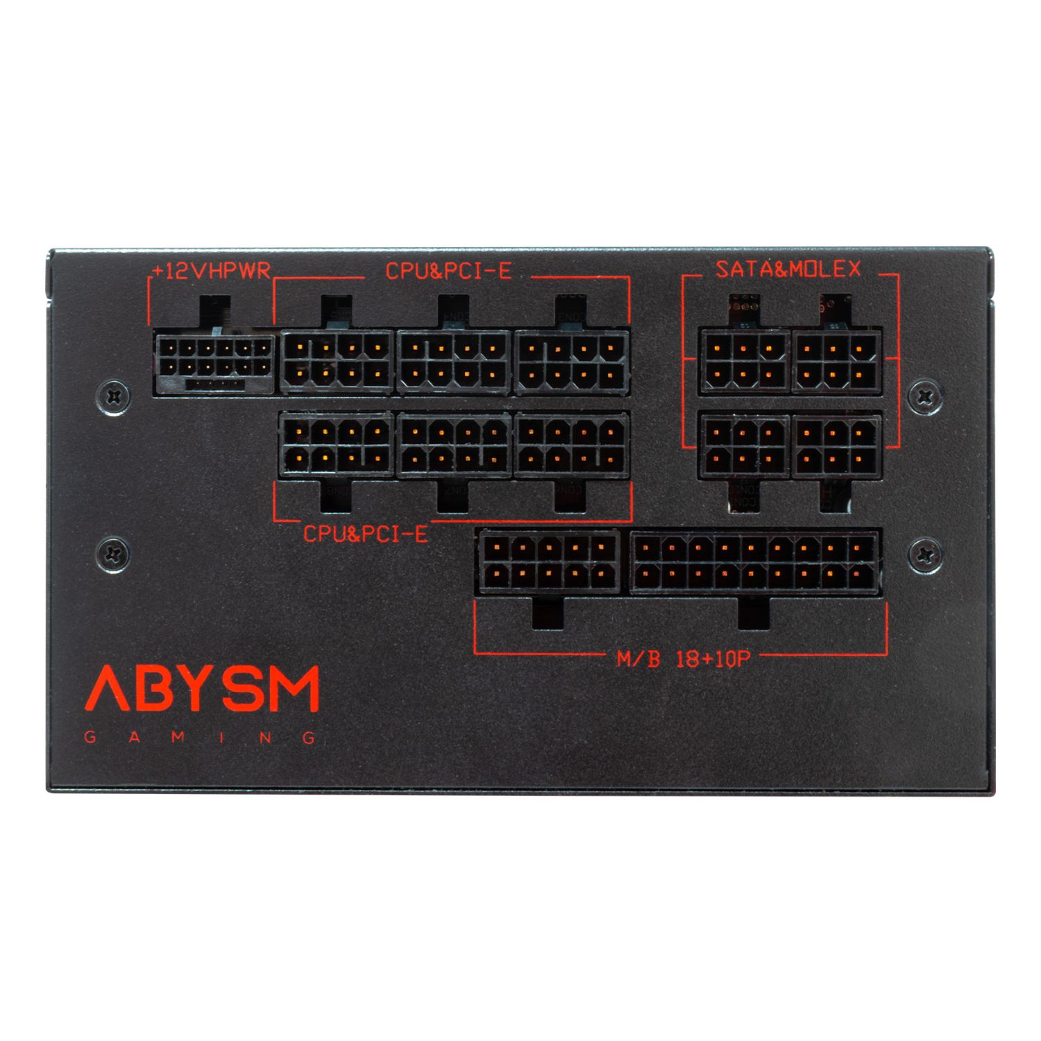 AB211001 - Fuente Abysm Morpheo GX5 ATX 1000W PFC Activo 12cm 20+4 pin ATX 4xMolex EPS 80 Plus Gold Negra/Roja (AB211001)