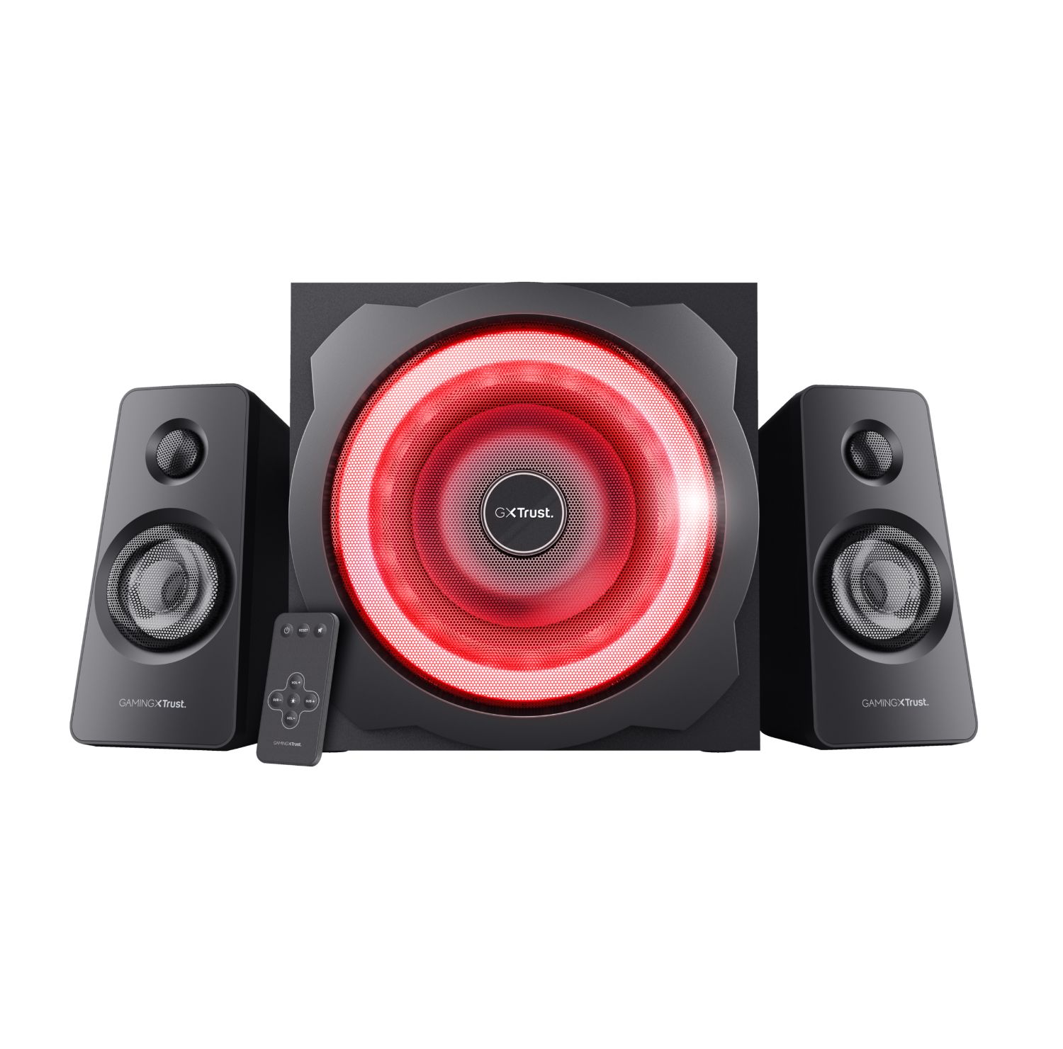 22944 - Altavoces Trust GXT 629 Tytan 2.1 60W RGB Subwoofer 30W 3.5mm Mando Negros (22944)