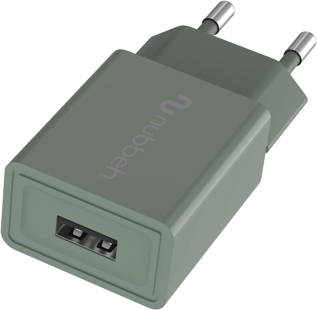 NBWALLCHUSBG10 - Cargador de Pared NUBBEH Bhoot 1xUSB-A 2A 10W Verde (NBWALLCHUSBG10)