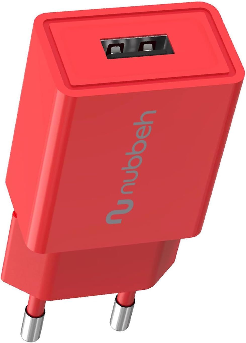 NBWALLCHUSBR10 - Cargador de Pared NUBBEH Bhoot 1xUSB-A 2A 10W Rojo (NBWALLCHUSBR10)