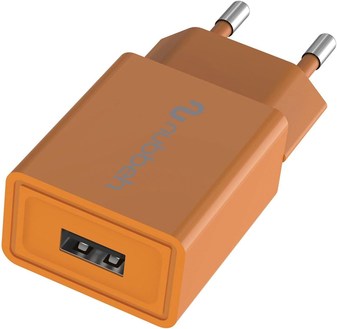 NBWALLCHUSBO10 - Cargador de Pared NUBBEH Bhoot 1xUSB-A 2A 10W Naranja (NBWALLCHUSBO10)