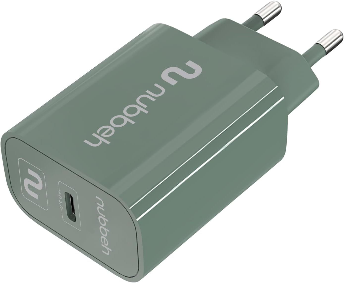NBWALLCHCG25 - Cargador de Pared NUBBEH Bhoot 1xUSB-C PD 3.0 25W Verde (NBWALLCHCG25)