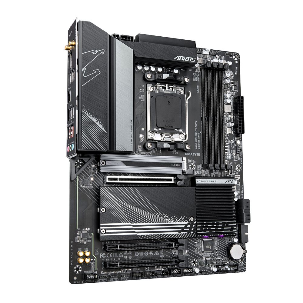 9MB65ELX2-00-10 - Placa base GIGABYTE B650 AORUS ELITE AX V2:(AM5) 4DDR5 M.2 SATA3 PCIe USB 2.0 USB-A 3.0/3.1 USB-3.1 HDMI 2.1 RJ45 7.1 ATX WiFi 6E Bluetooth 5.3 Gigabit Ethernet 2.5