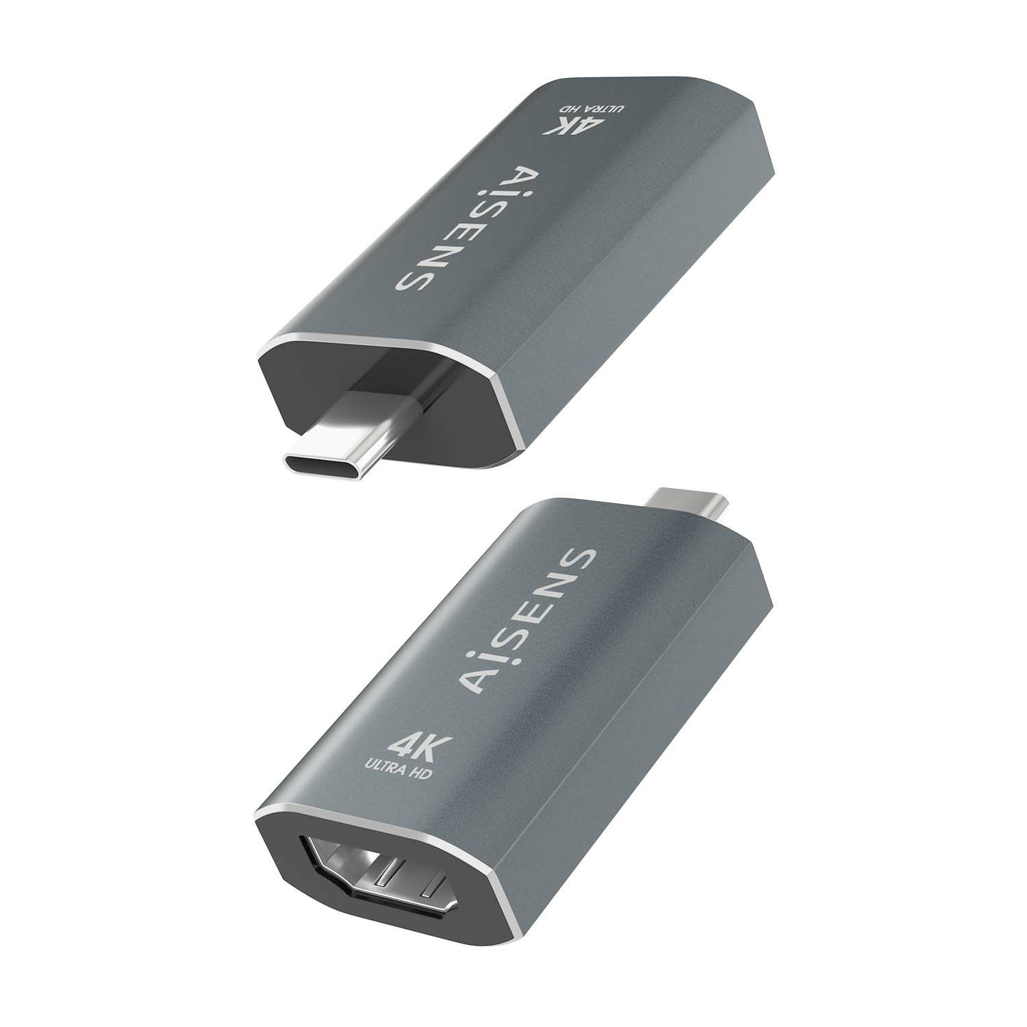 A109-0862 - Adaptador AISENS USB-C/M a HDMI A/H 4K UHD Gris (A109-0862)