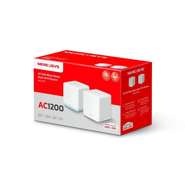HALO H32G 2-PACK - Repetidor Mercusys AC1200 Mesh WiFi 5 DualBand 2xRJ45 PPPoE Antena Interna Pack 2 Blanco (HALO H32G 2-PACK)