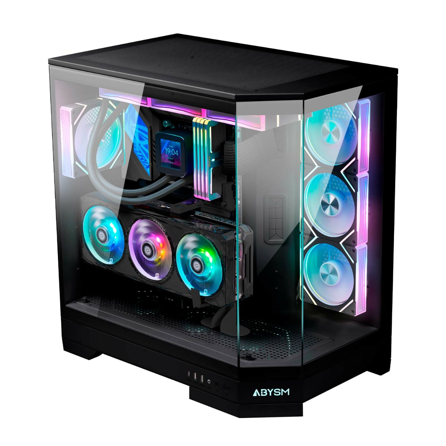 AB130211 - Caja Abysm Gaming Danube Sava H600 Ventana Lateral de Cristal Templado ARGB 2xUSB-A 3.0 1xUCB-C 3.1 ATX EATX ITX mATX Negra (AB130211)