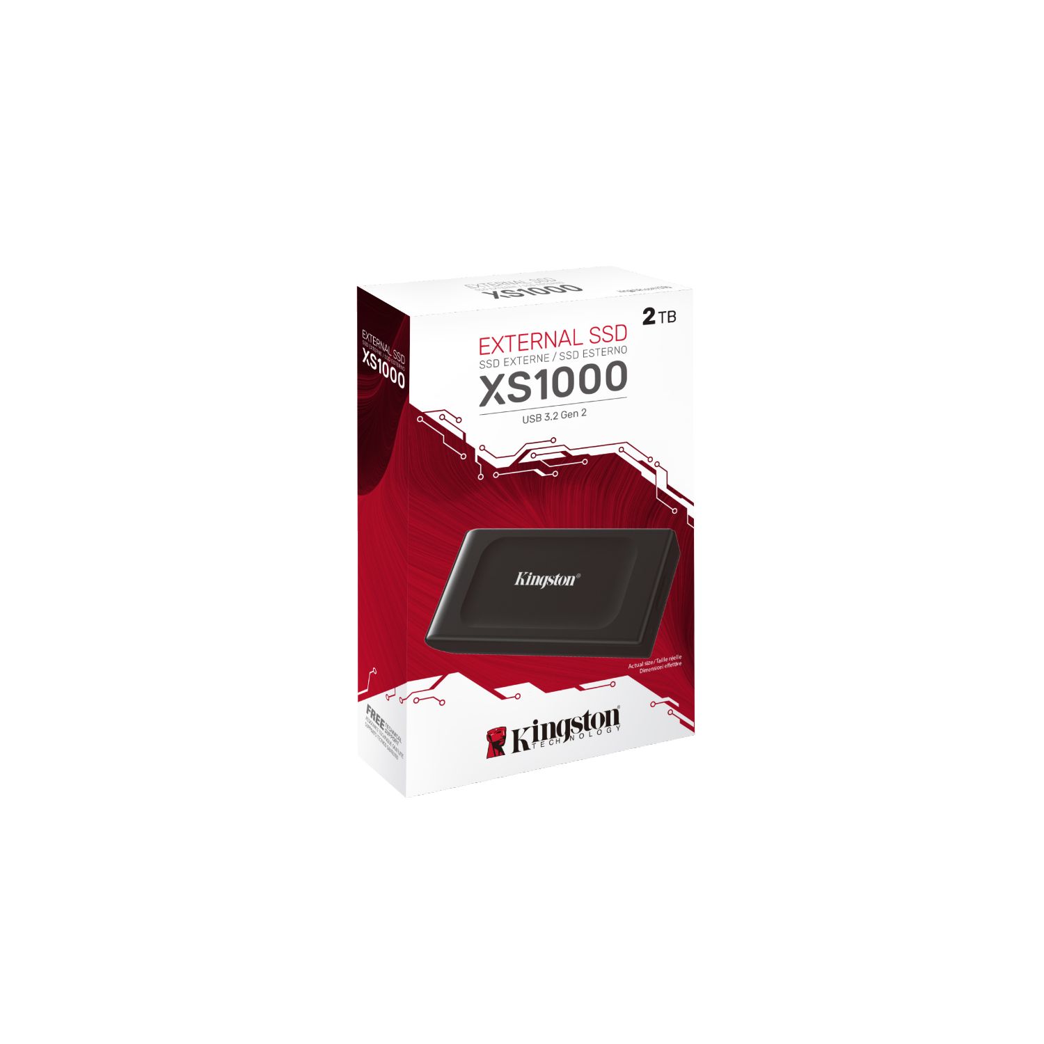 SXS1000/2000G - Disco Kingston SSD XS1000 2Tb USB-C 3.1 Lectura 1050 Mb/s Escritura 1000 Mb/s Negro (SXS1000/2000G)