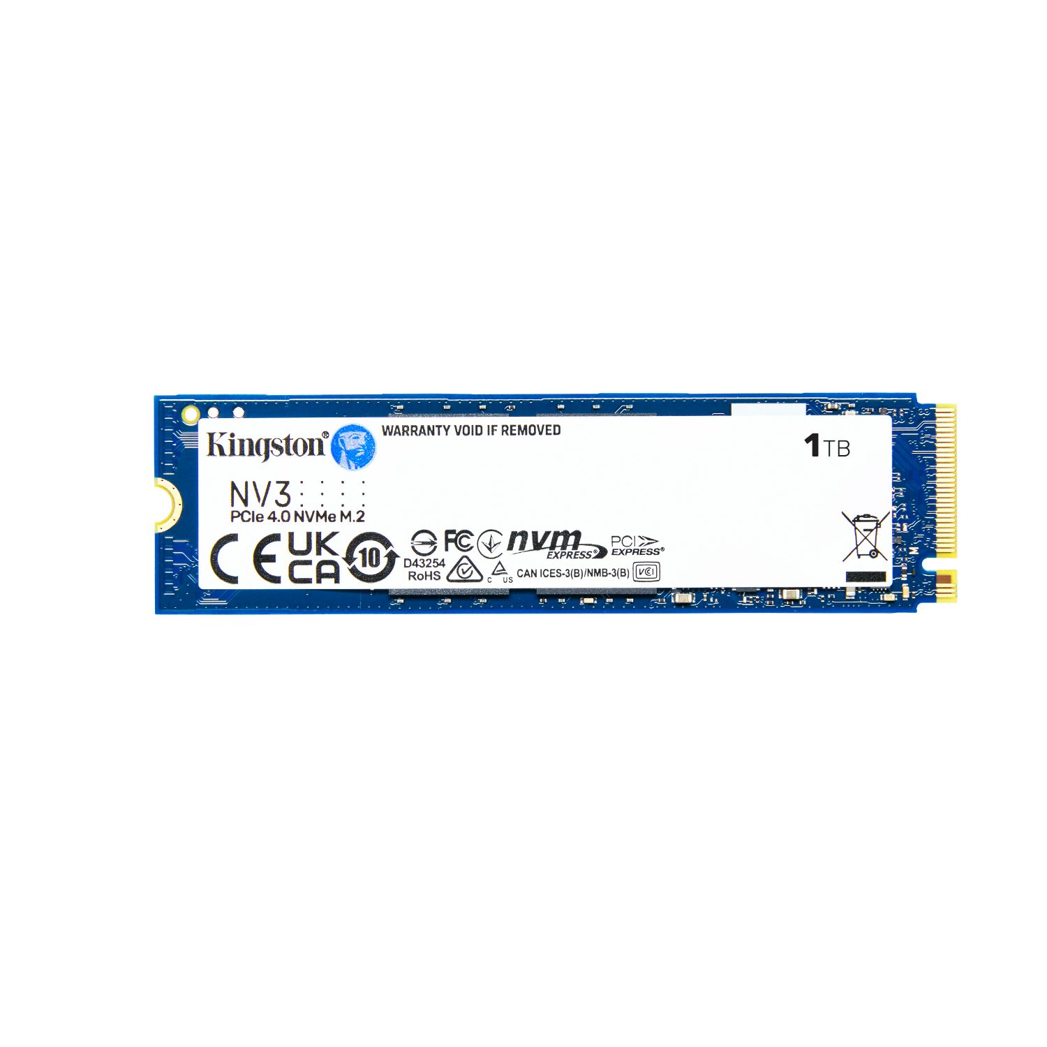 SNV3S/1000G - Disco SSD Kingston 1Tb M.2 NVMe PCIe 4.0 NAND 3D Lectura 6000 Mb/S 4000 Mb/s PC/Port�til (SNV3S/1000G)