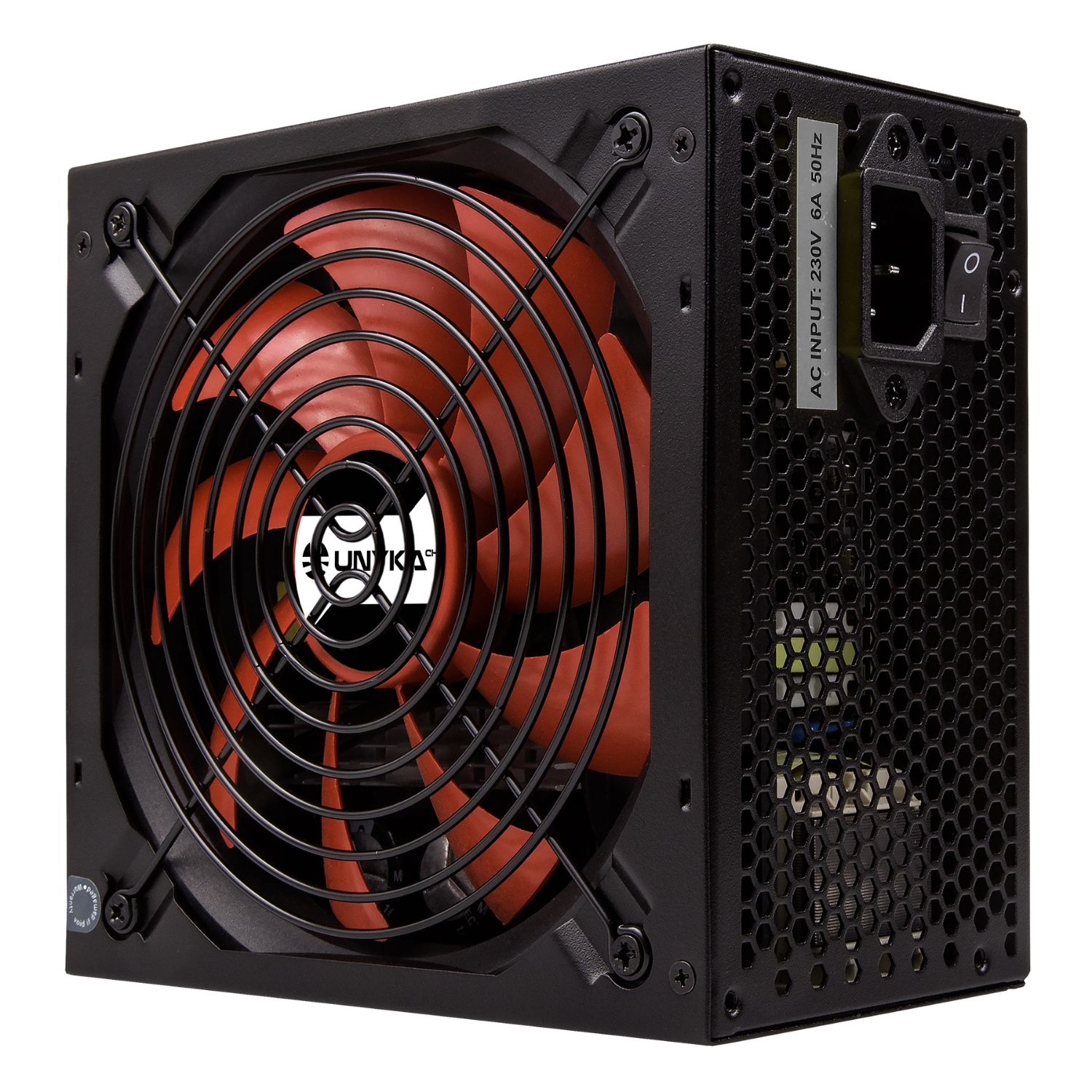 UK210551 - Fuente UNYKA ATX 550W PFC Pasivo 140mm 20+4 pin ATX 3x Molex EPS Negra/Roja (UK210551)