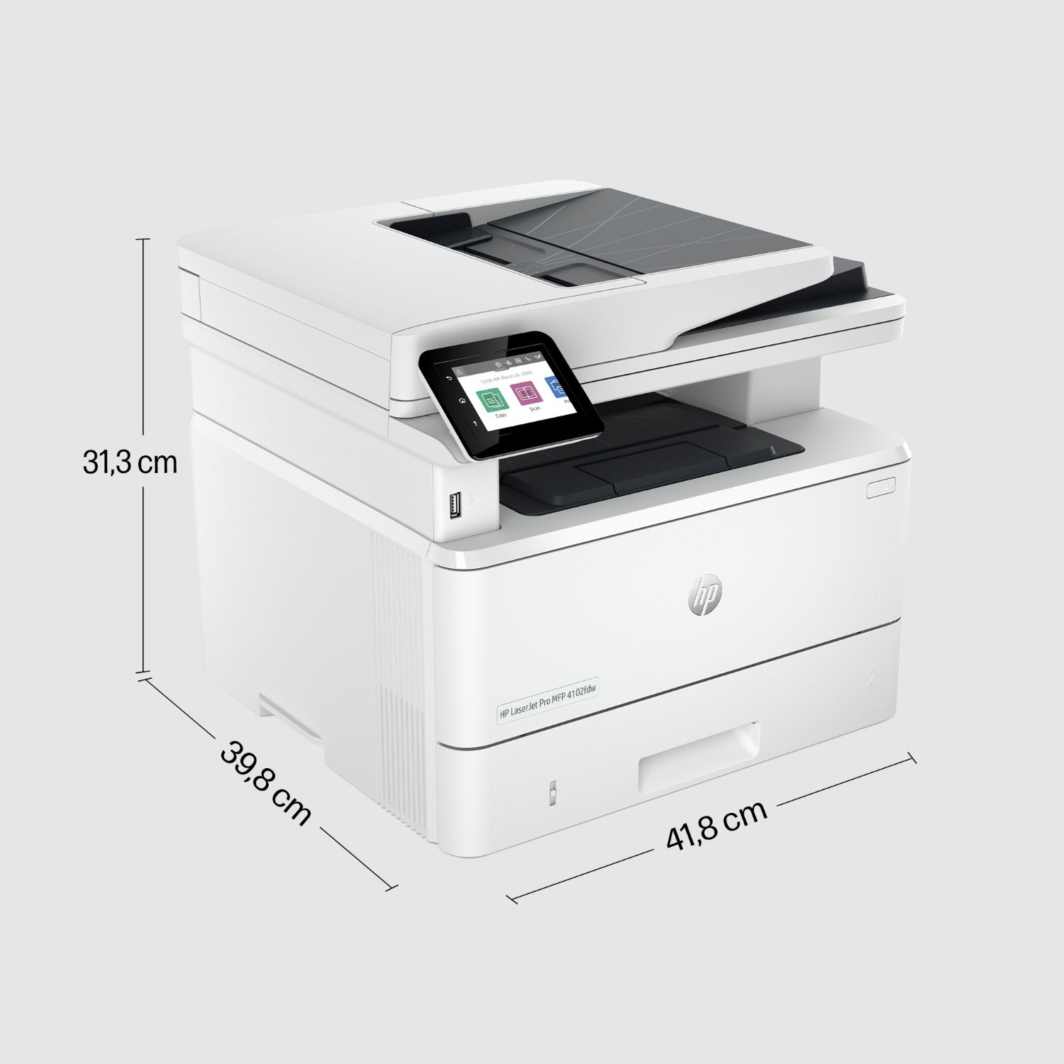 2Z624F - Multifuncin HP Laserjet Pro 4102fdw Monocromo A4 USB 2.0 WiFi Ethernet LAN Fax Impresin mvil ADF Dplex Blanca (2Z624F)