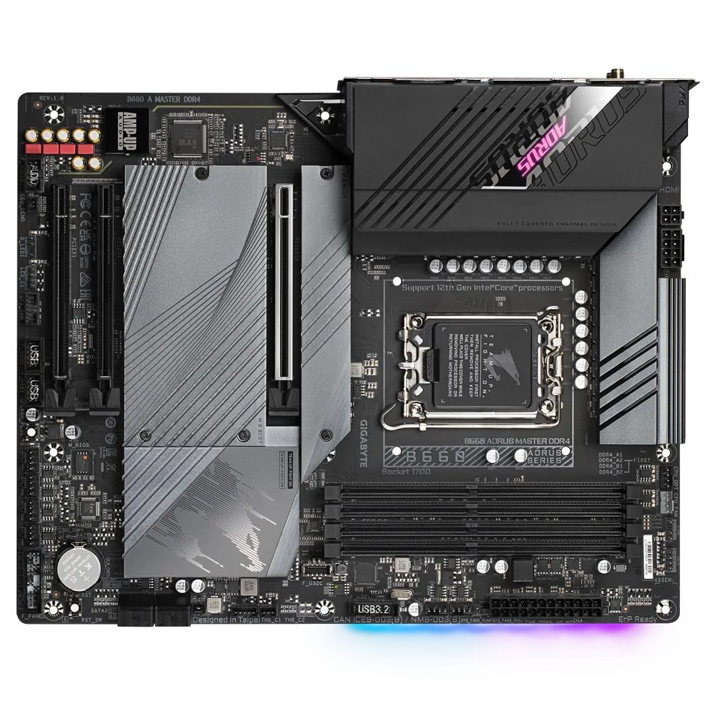 B660 A MASTER DDR4 G10 - Placa base GIGABYTE B660 AORUS MASTER DDR4: (1700) 4DDR4 SATA3 PCIe M.2 USB 2.0 USB-A 3.0/3.1 USB-C 3.2 DP HDMI RJ45 HDCP ATX 7.1 WiFI 6 Bluetooth 5.2 Gigabit Ethernet 2.5