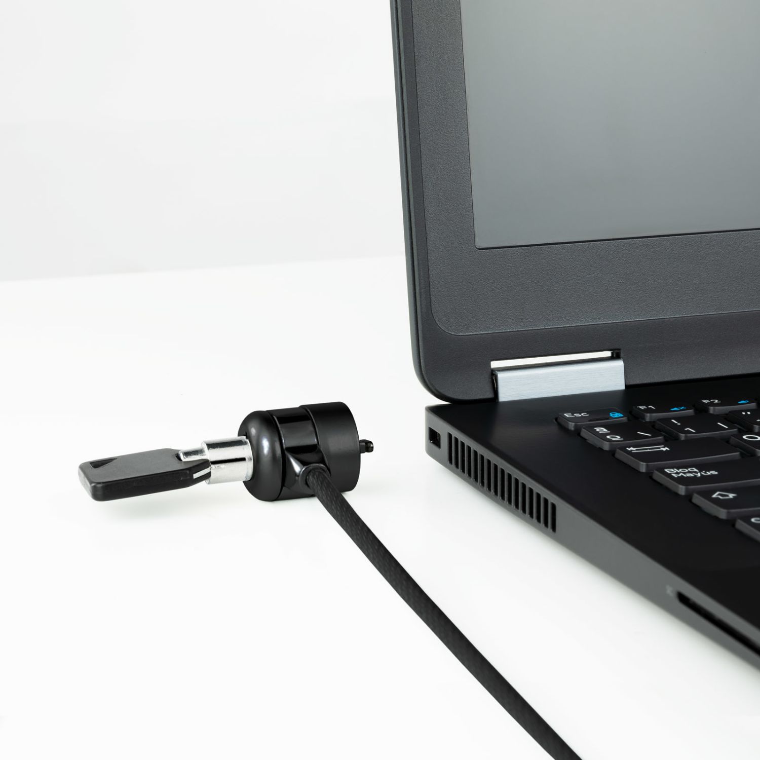 TQCLKC0025-G - Cable de Seguridad TOOQ para portatiles, 1.5m, Bloqueo con cerradura de seguridad, gris oscuro,  (TQCLKC0025-G)