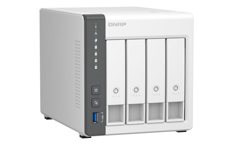 TS-433-4G - NAS QNAP A55 4Gb SATA 2xUSB 2.0 1xUSB-A 3.0 2xRJ45 4 Bah�as Ethernet Blanco (TS-433-4G)