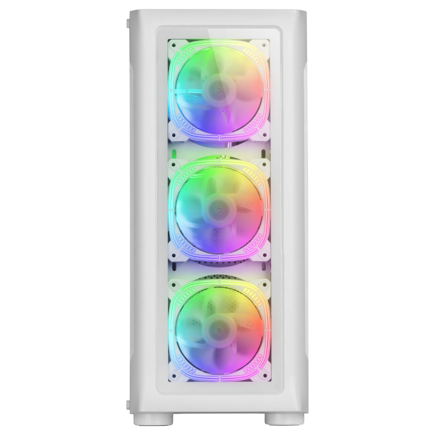 MCNEOW - Caja Mars Gaming Ventana Lateral de Cristal Templado ARGB 2xUSB 2.0 1xUSB-A 3.0 ATX EATX mATX Mini-ITX Blanca (MCNEOW)