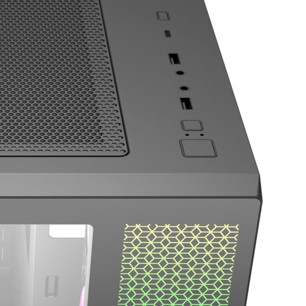 AB128511 - Caja Gaming Abysm Danube Sava 285 Ventana Lateral de Cristal Templado ARGB 2xUSB-A 3.0 2xUSB-C 3.1 ATX mATX Mini-ITX Negra (AB128511)