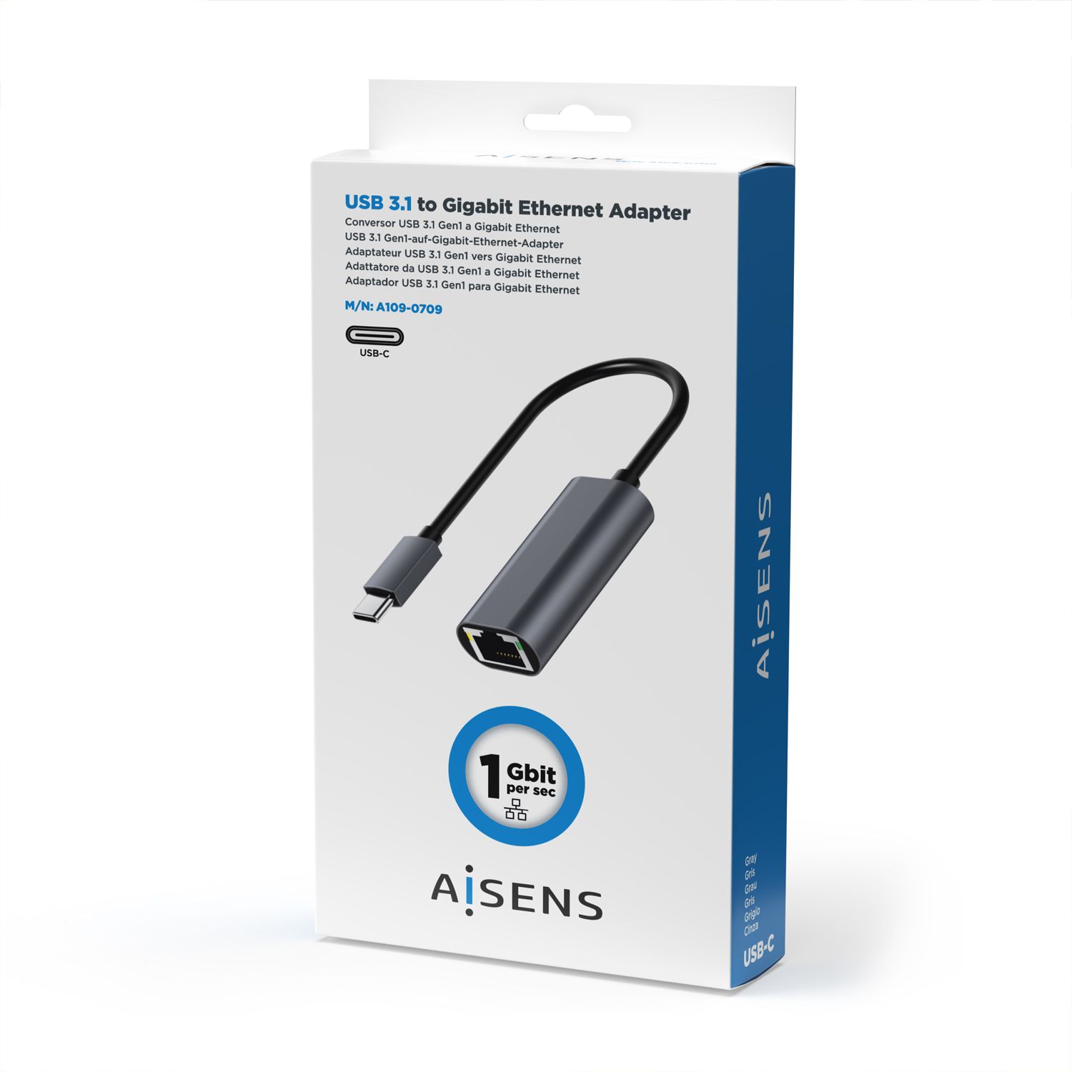 A109-0709 - Adaptador AISENS USB-C/M a RJ45/H 15cm Gris (A109-0709)