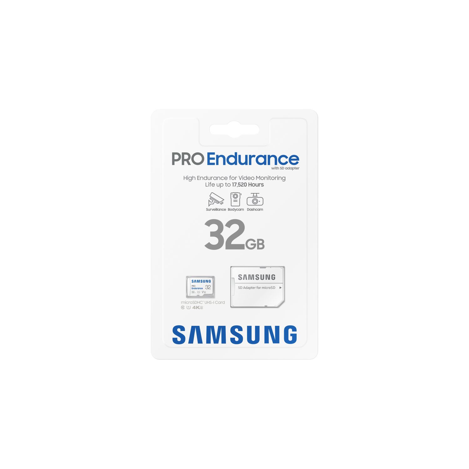 MB-MJ32KA/EU - Micro SDXC Samsung Pro Endurance 32Gb Clase 10 UHS-I U1 V10 Lectura100 Mb/s Escritura 30Mb/s (MB-MJ32KA/EU)