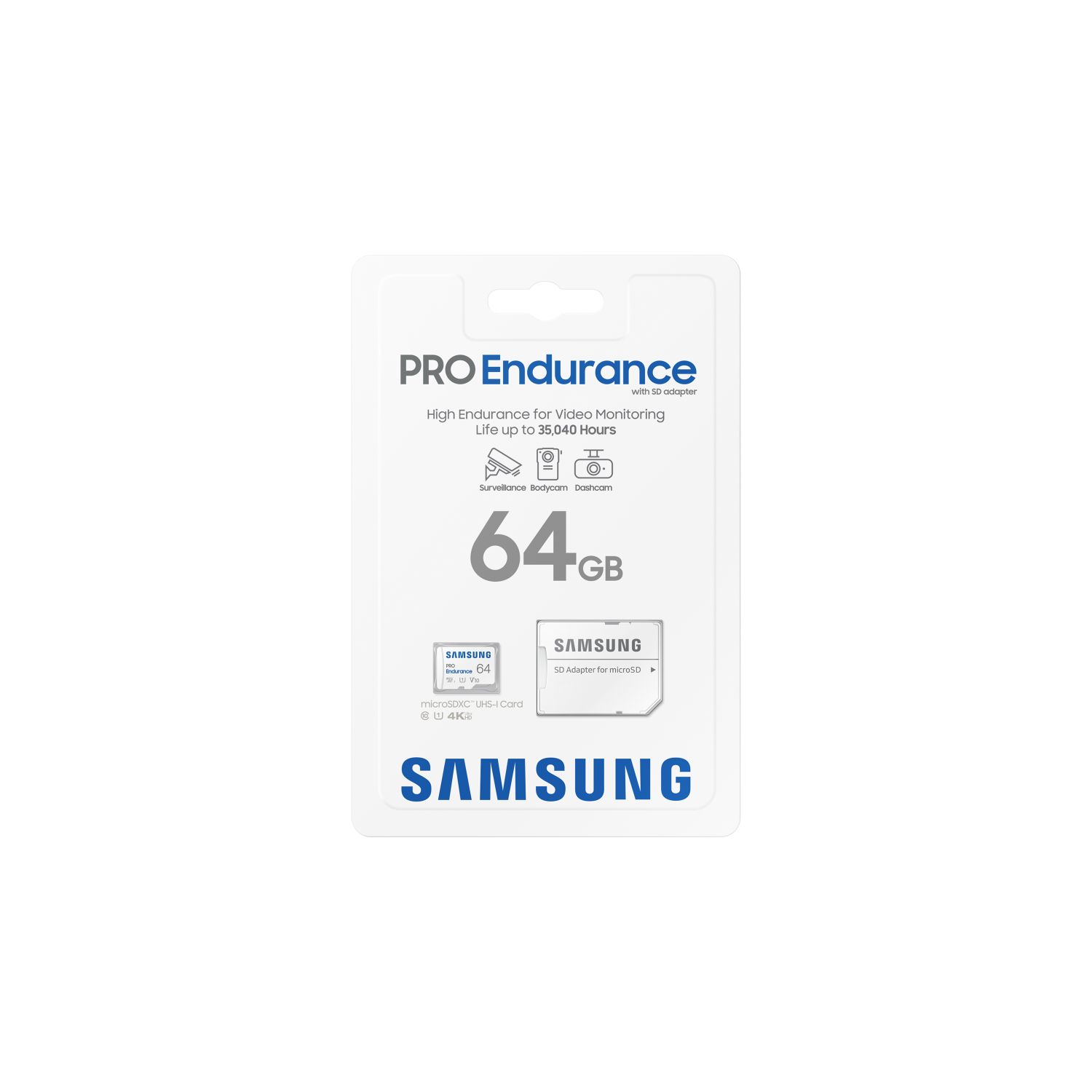MB-MJ64KA/EU - Tarjeta Memoria Samsung Micro SDXC Pro Endurance 64Gb Clase 10 UHS-I Class 1 (U1) V10 Lectura 100 Mb/s Escritura 30 Mb/s Blanca (MB-MJ64KA/EU)