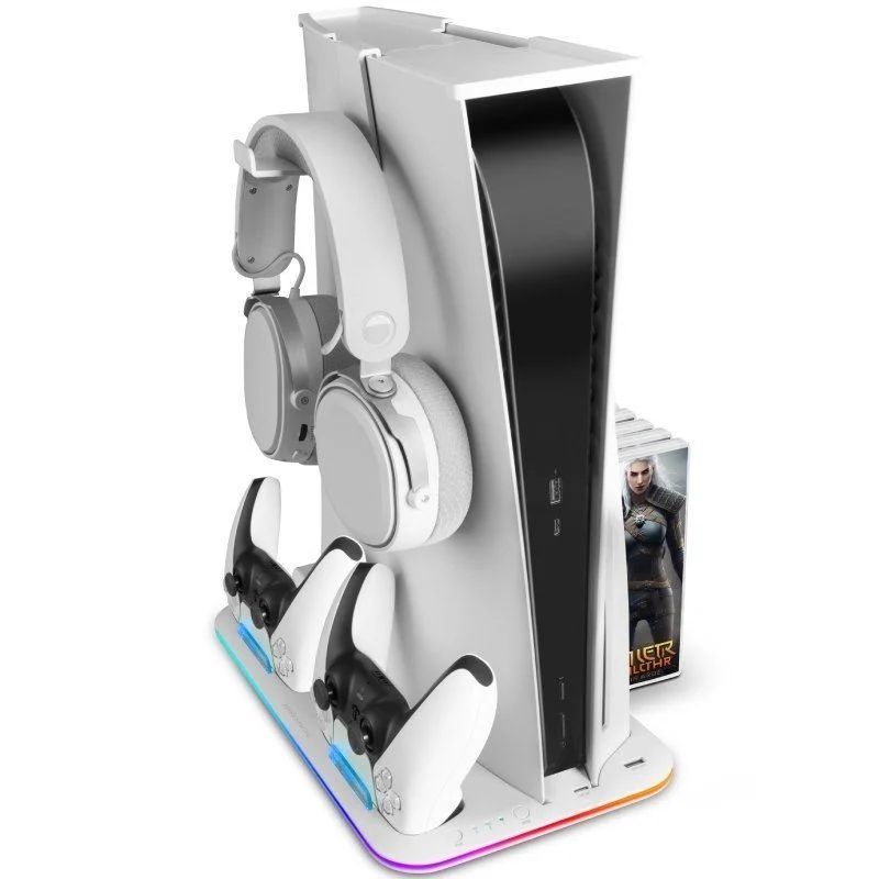 MPS5B - Soporte Mars Gaming Multifuncin RGB PS5 Blanco (MPS5B)