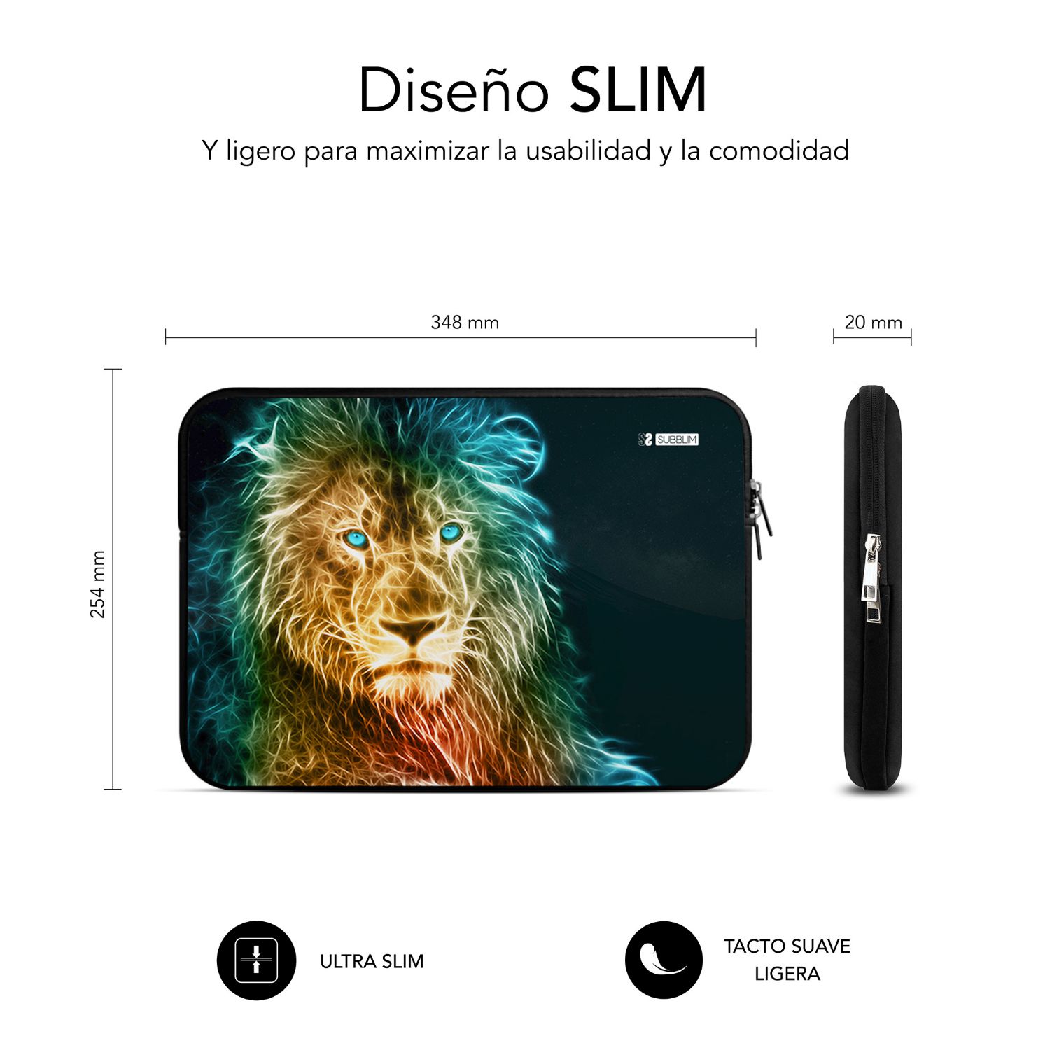 SUBLS-SKIN103 - Funda SUBBLIM Trendy Neo Lion 13.3