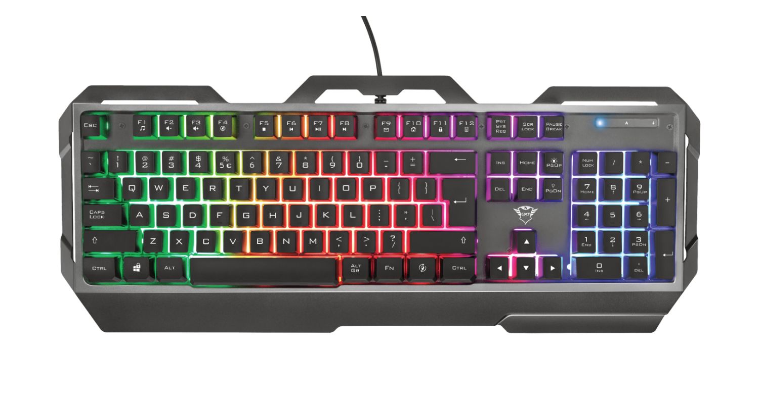 23742 - Teclado Gaming Trust GXT 856 Torac Multimedia Diestro Retroiluminado LED RGB QWERTY 104 Teclas USB Cable 1.8m Negro (23742)