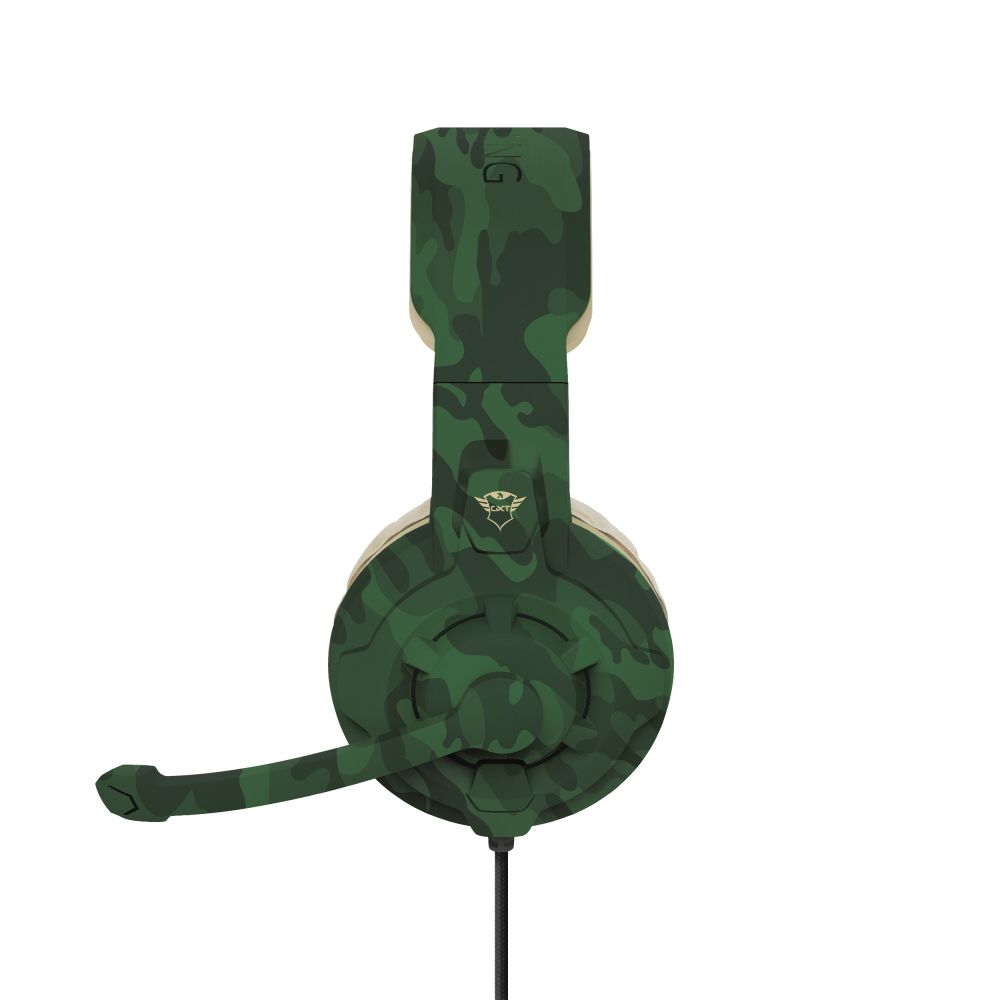 24359 - Auriculares+Micrfono Gaming Trust GXT411C Radius Circumaurales 3.5mm Cable 1m Verde Camuflaje (24359)