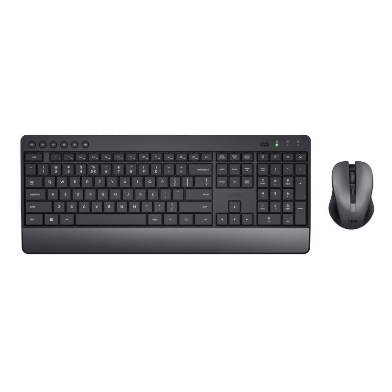 24531 - Teclado+Ratn Trust Trezo Multimedia QZERTY Wireless RF Ambidextro Negro (24531)