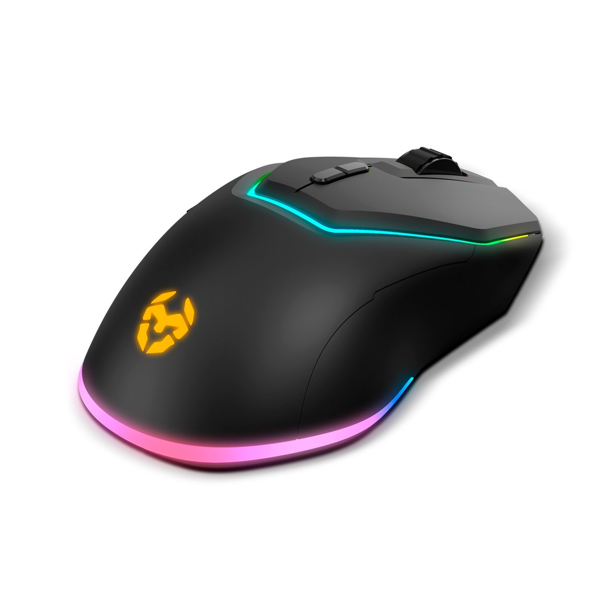 NXKROMKBLSP - Teclado+Raton Gaming KROM Kabala Ergonmico LED RGB Multimedia QWERTY 105 Teclas Antifantasma Wireless RF ptico 4800dpi 7 Botones Negro (NXKROMKBLSP)