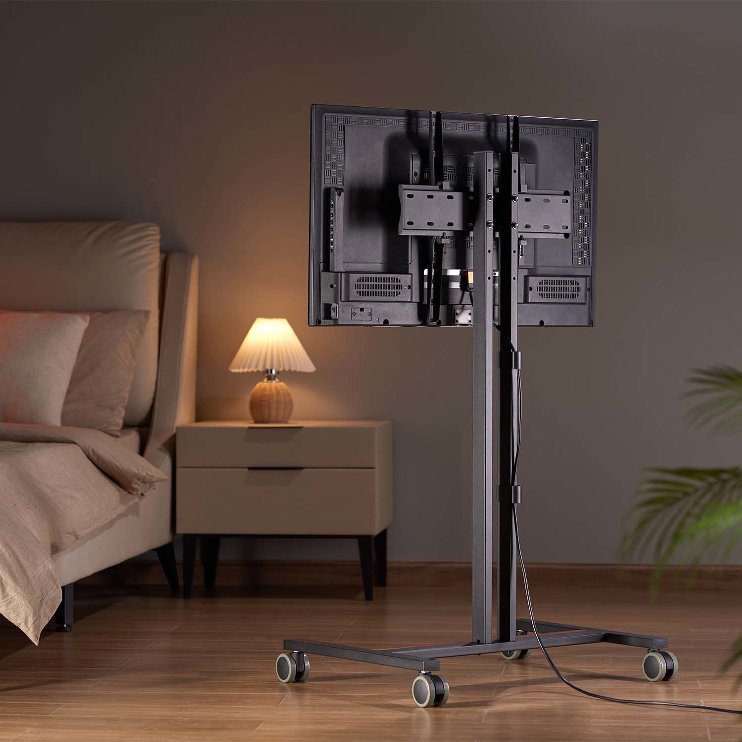 FT55TE-213 - Soporte Pie AISENS con ruedas, inclinable, 32-55