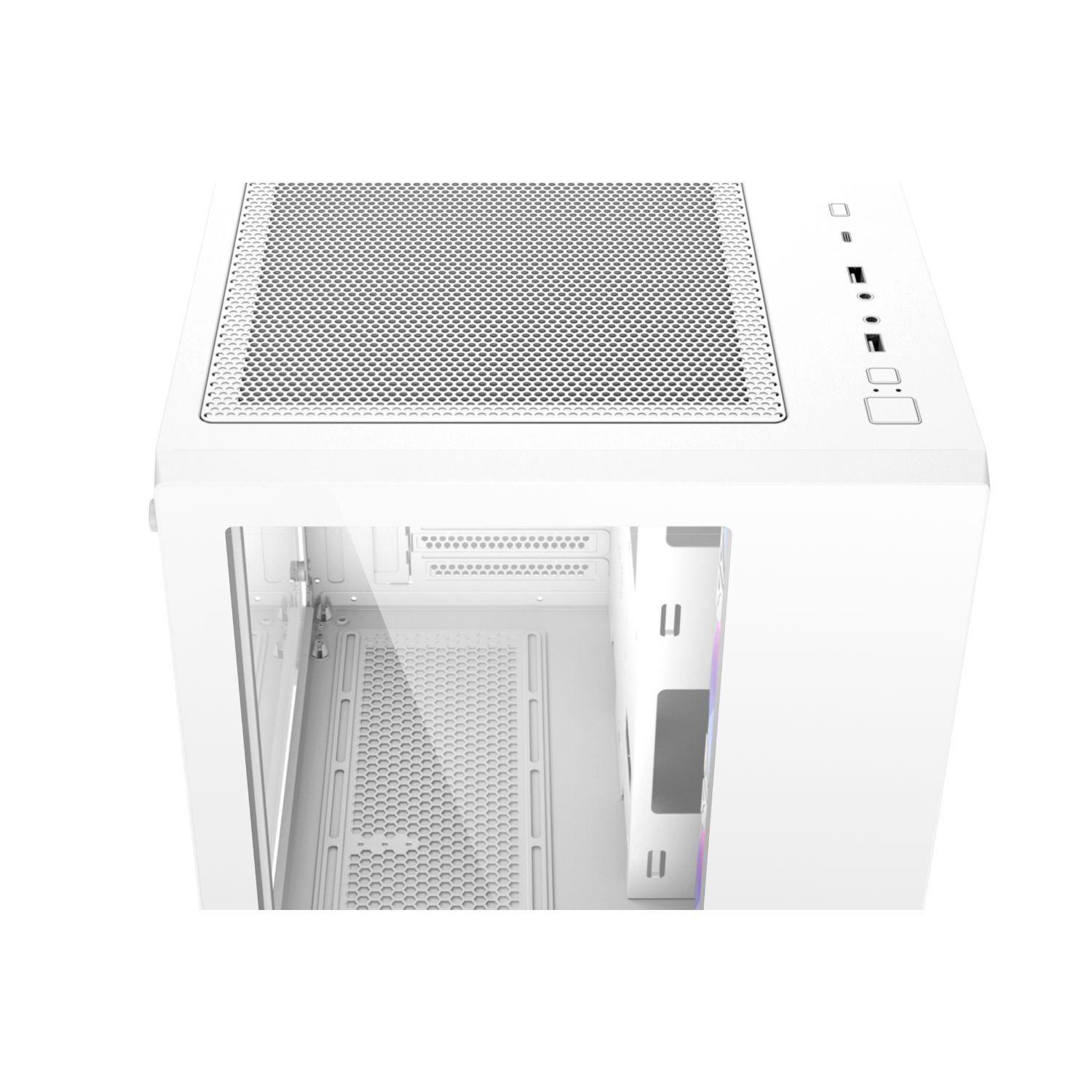 AB128513 - Caja Gaming Abysm Danube Sava 285 Bx203 Ventana Lateral de Cristal Templado Sin Fuente ARGB 2xUSB-A 3.0 1xUSB-C 3.1 ATX mATX ITX Blanca (AB128513)