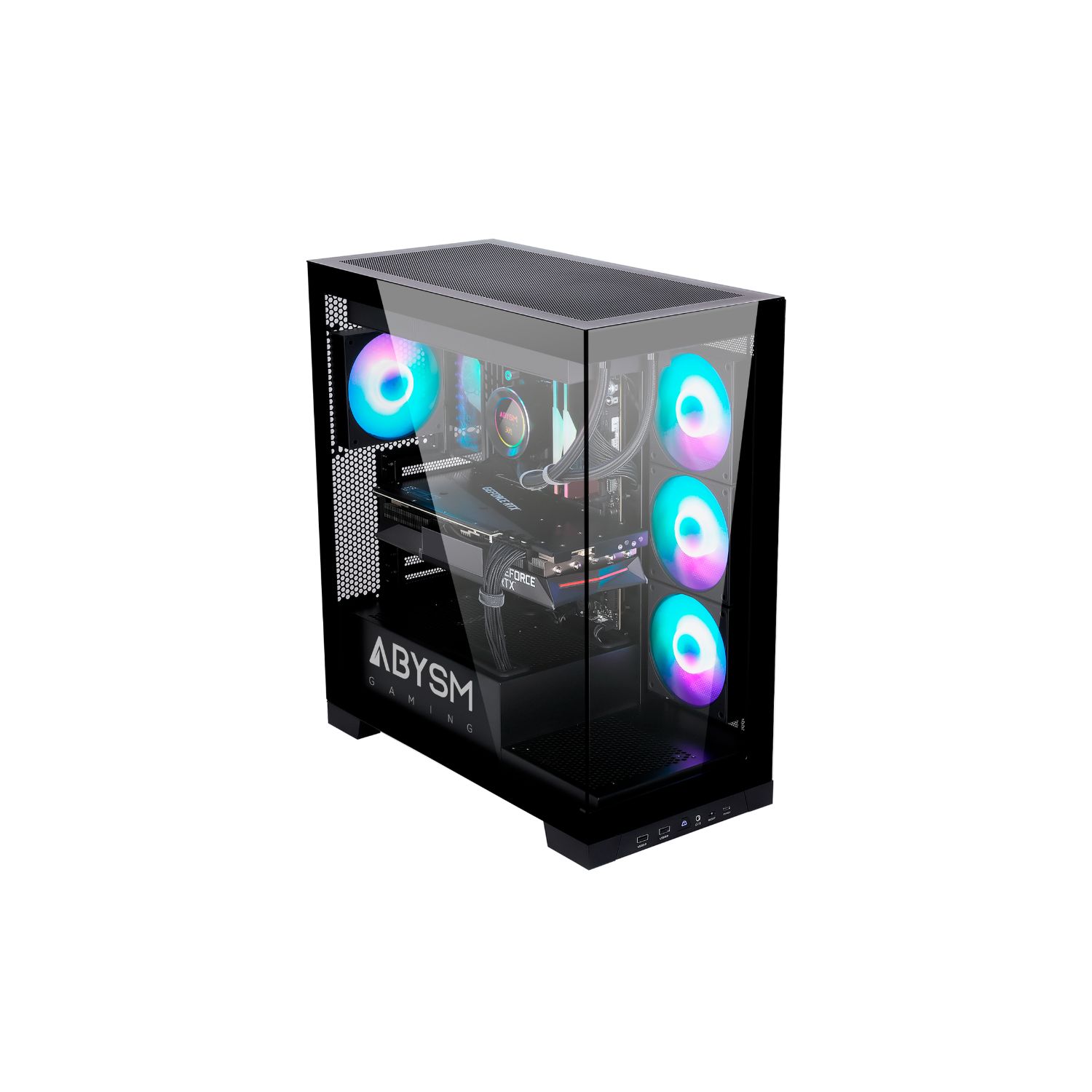 AB123511 - Caja Gaming Abysm Danube Sava H500 Ventana Frontal/Lateral Izquierda de Cristal Templado ARGB 2xUSB-A 3.0 1xUSB-C 3.1 ATX mATX Mini-ITX Negra (AB123511)