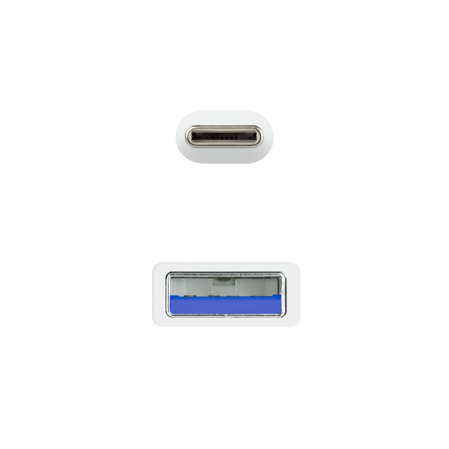 10.01.4001-L150-W - Nanocable USB-A 3.1/M a USB-C 3.1/M 1.5m Blanco (10.01.4001-L150-W)